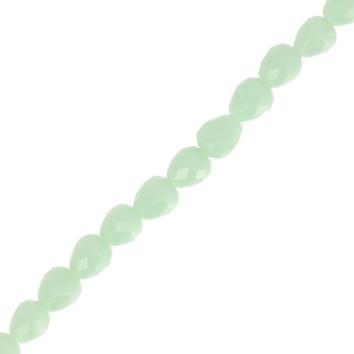 Perles poires en verre facetté  4x4mm - Menthe x43cm