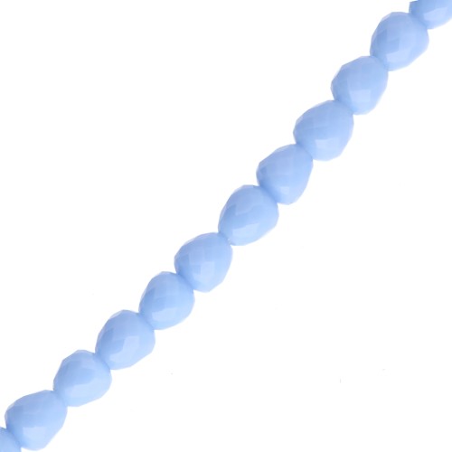 Perles poires en verre facetté 4x4.5mm - Bleu ciel x45cm