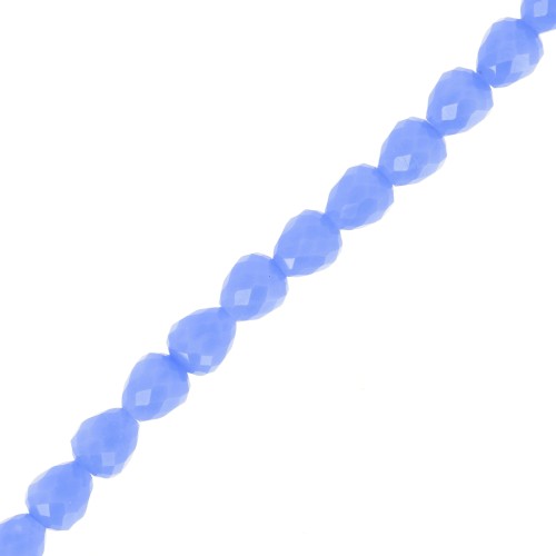 Perles poires en verre facetté  4x4mm - Bleu ciel x43cm