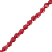 Perles poires en verre facetté  4x4mm - Rouge foncé x43cm|raw }}