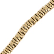 Perles rondelles Heishi ondulées - wavy - imitation Hématite 6x1.7 mm Golden x39cm|raw }}