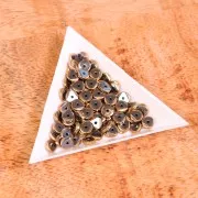 Perles rondelles Heishi ondulées - wavy - imitation Hématite 6x1.7 mm Golden x39cm