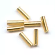 Preciosa Perles rocailles tubes 6.5x2 mm Gold Silver Lined x20g