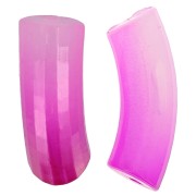 Perles tube incurvé & facetté en résine transparente 37x12 mm - Dégradé violet x6