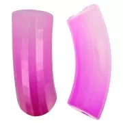 Perles tube incurvé & facetté en résine transparente 37x12 mm - Dégradé violet x6