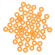 Perles Heishi rondelles  en plastique 6x1 mm - Orange fluo x 1.8g