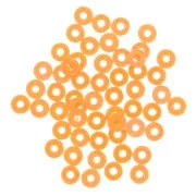 Perles Heishi rondelles  en plastique 6x1 mm - Orange fluo x 1.8g