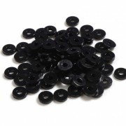 Perles Heishi rondelles  en plastique 6x1 mm - Noir x1.8g|raw }}