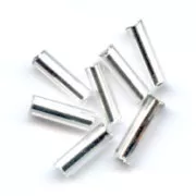 Preciosa Perles rocailles tubes 6.5x2 mm Crystal Silver Lined x20g