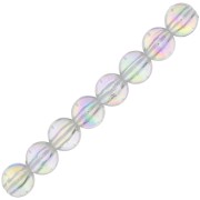 Perles rondes en acrylique 6 mm - Transparent effet AB x10|raw }}