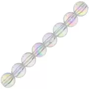 Perles rondes en acrylique 6 mm - Transparent effet AB x10