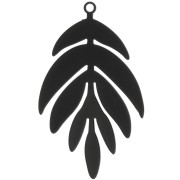 Pendentif teinté feuille 40x24 mm - Noir x1|raw }}