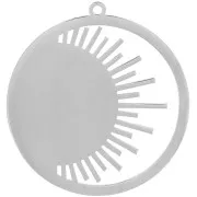 Pendentif rond 30 mm - motif soleil - Acier inoxydable 316L x1