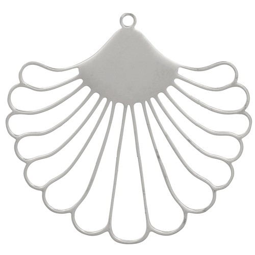 Pendentif coquillage ajouré 38x40 mm - Acier inoxydable 304 x1
