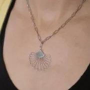 Pendentif coquillage ajouré 38x40 mm - Acier inoxydable 304 x1