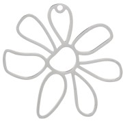 Pendentifs fleur ajouré 33x35 mm - Acier inoxydable 316L x2
