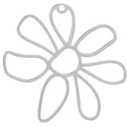 Pendentifs fleur ajouré 33x35 mm - Acier inoxydable 316L x2
