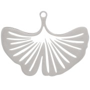 Pendentif feuille de Ginkgo 23x31 mm - Acier inoxydable 304 x1|raw }}