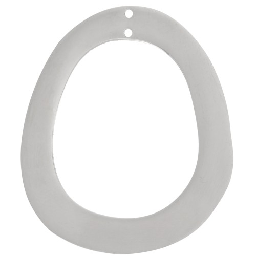Pendentif ovale évidé 35x31 mm 2 trous - Acier inoxydable 304 x1