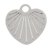 Breloque coeur strié 10 mm - Acier inoxydable 304 x1|raw }}