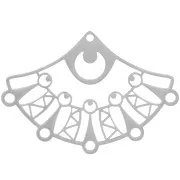 Pendentif chandelier éventail 26x37 mm - Acier inoxydable 304 x1