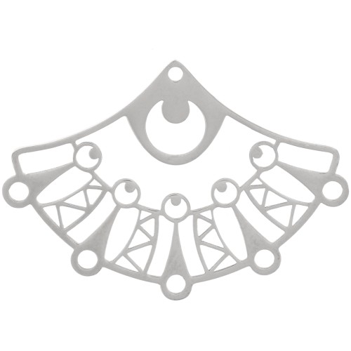 Pendentif chandelier éventail 26x37 mm - Acier inoxydable 304 x1