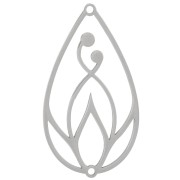 Intercalaire goutte évidé 40x22 mm - motif arabesques - Acier inoxydable 316L x1|raw }}