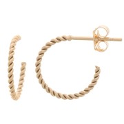 Créoles ouvertes torsadées 12 mm - Gold filled (or laminé)  x2