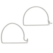 Créoles fil forme demi-lune à décorer 12x17 mm pour tissage - Argent 925 x2