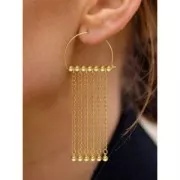 Créoles fil forme demi-lune à décorer 16x22 mm pour tissage - Argent 925 x2