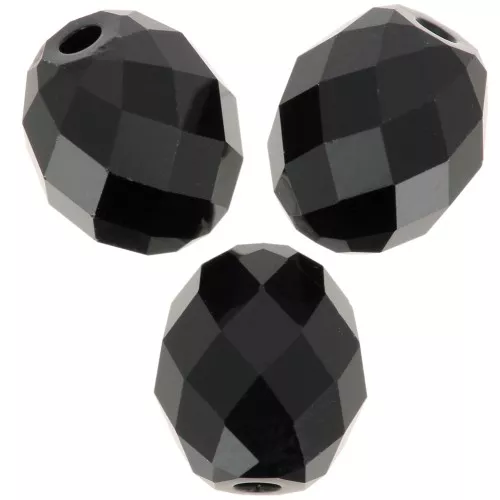 Olive Briolette PureCrystal 5044 perle olive 9.5x8 mm - Jet x1