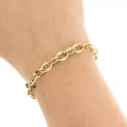 Chaîne maille fantaisie 7.4 mm - Acier inoxydable 304L Doré x98cm