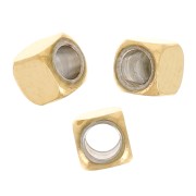 Perles cubes arrondies 2.5 mm - Acier inoxydable 304 Doré x10|raw }}