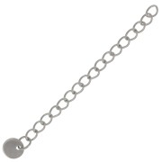 Chainette d'extension maille Rombo 60 mm & médaille - Acier inoxydable 304L x1