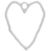 Pendentif coeur évidé martelé 35x29 mm - Placage Argent fin vieilli x1