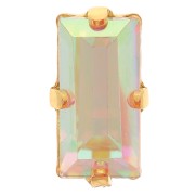 Cristal serti Aurora A4500 Baguette 10x5 mm - Doré - Crystal AB x1