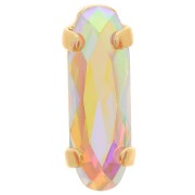 Cristal serti Aurora A4161 Long Classical Oval 15x5 mm - Doré - Crystal AB x1
