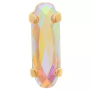Cristal serti Aurora A4161 Long Classical Oval 15x5 mm - Doré - Crystal AB x1