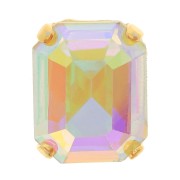 Cristal serti Aurora A4610 Step Cut Octagon 10x8 mm - Doré - Crystal AB x1|raw }}