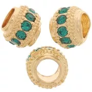 Perle rondelle strassée 7x6 mm - Doré - Veraman x1