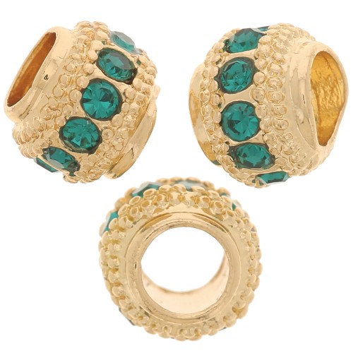 Perle rondelle strassée 7x6 mm - Doré - Veraman x1