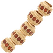 Perle rondelle strassée 7x6 mm - Doré - Topaz x1