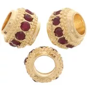 Perle rondelle strassée 7x6 mm - Doré - Siam x1