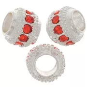 Perle rondelle strassée 7x6 mm - Argenté - Hyacinth x1