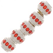 Perle rondelle strassée 7x6 mm - Argenté - Hyacinth x1