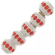 Perle rondelle strassée 7x6 mm - Argenté - Hyacinth x1