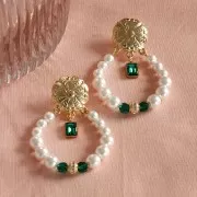 Perle rondelle strassée 7x6 mm - Argenté - Vert clair x1