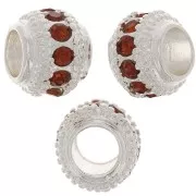 Perle rondelle strassée 7x6 mm - Argenté - Topaz x1