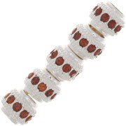 Perle rondelle strassée 7x6 mm - Argenté - Topaz x1