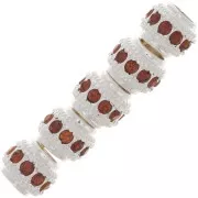 Perle rondelle strassée 7x6 mm - Argenté - Topaz x1